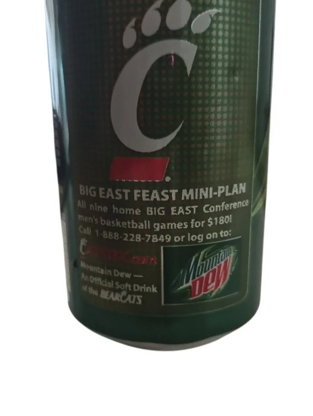Mountain Dew Cincinnati Bearcats Big East Mini Plan Sealed Promo Can 2008 Rare